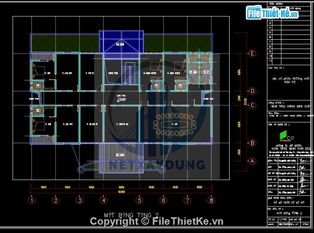 File Cad thiết kế sơ bộ Mặt bằng Nhà điều hành 2 tầng văn phòng công nghiệp - Ảnh 2